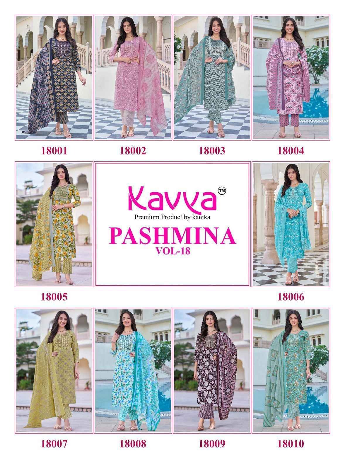 Pashmina Vol 18 Kavya Cotton Readymade Pant Style Suits Wholesaler