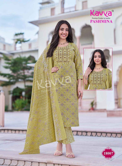 Pashmina Vol 18 Kavya Cotton Readymade Pant Style Suits Wholesaler