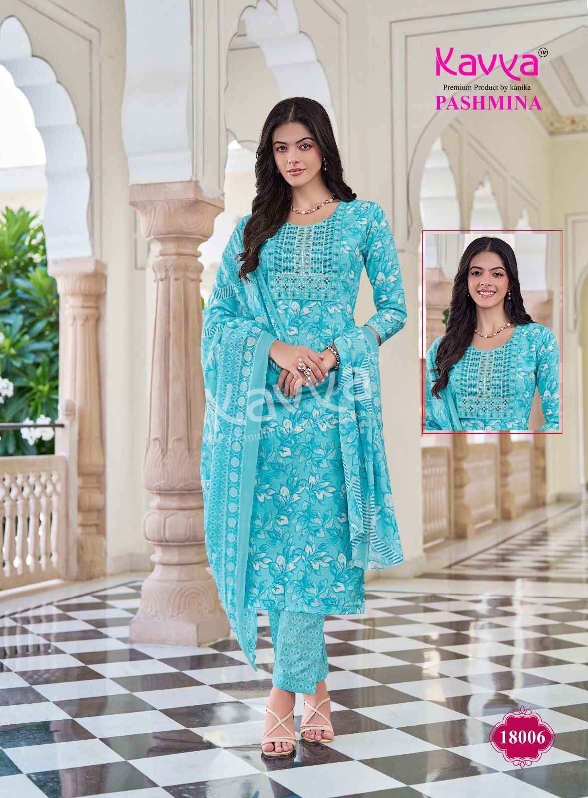 Pashmina Vol 18 Kavya Cotton Readymade Pant Style Suits Wholesaler
