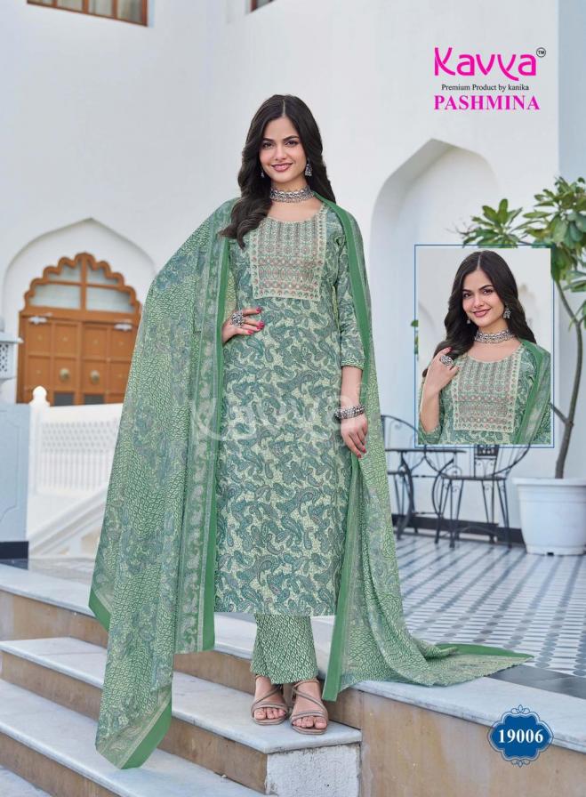 Pashmina Vol 19 Kavya Cotton Readymade Pant Style Suits Supplier India