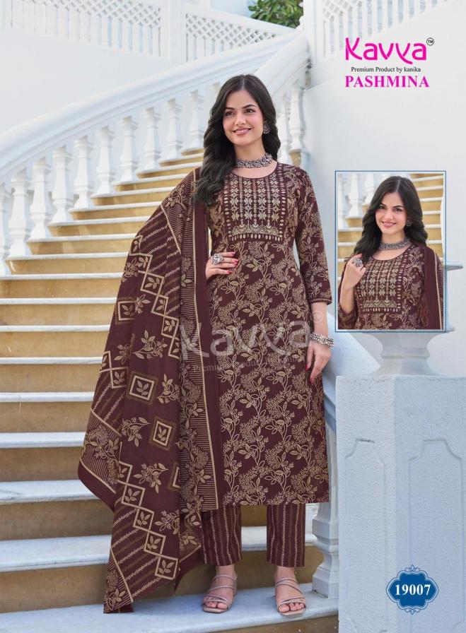 Pashmina Vol 19 Kavya Cotton Readymade Pant Style Suits Supplier India
