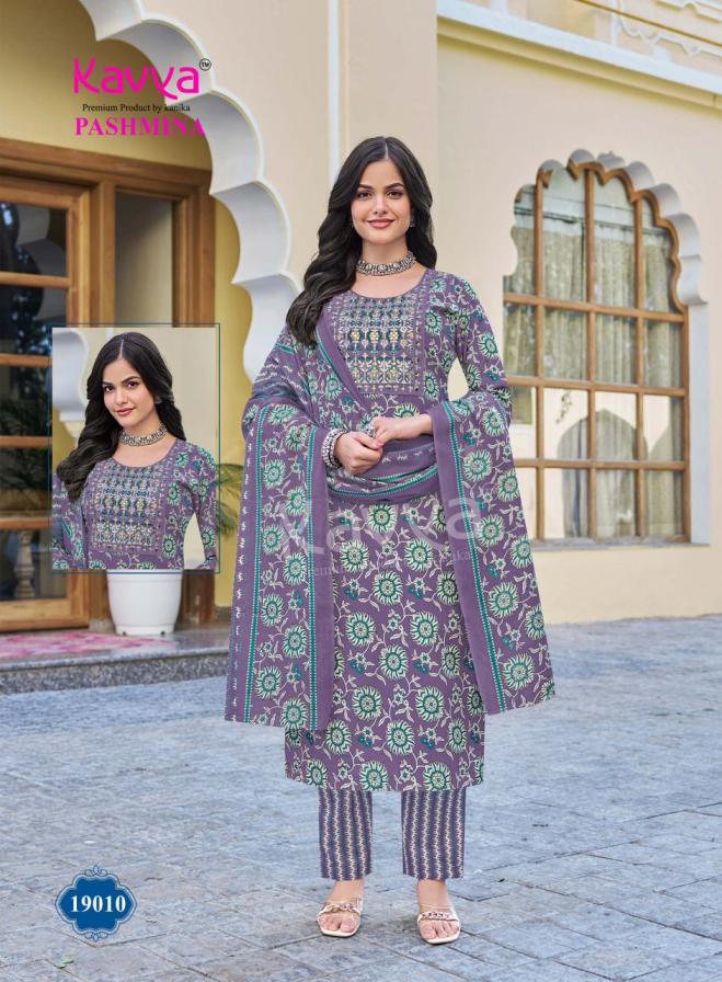 Pashmina Vol 19 Kavya Cotton Readymade Pant Style Suits Supplier India