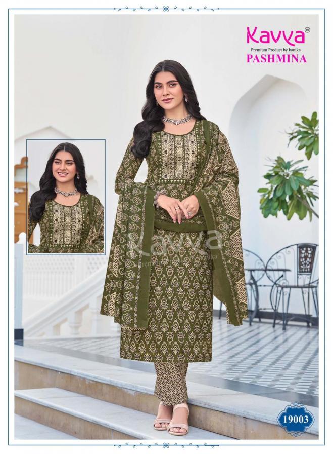 Pashmina Vol 19 Kavya Cotton Readymade Pant Style Suits Supplier India