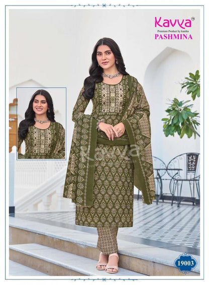 Pashmina Vol 19 Kavya Cotton Readymade Pant Style Suits Supplier India