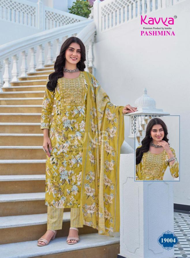 Pashmina Vol 19 Kavya Cotton Readymade Pant Style Suits Supplier India