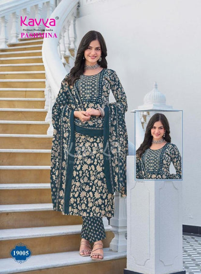 Pashmina Vol 19 Kavya Cotton Readymade Pant Style Suits Supplier India