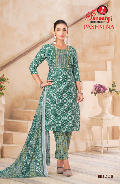 Pashmina Vol 1 Ganeshji Cotton Pant Style Suits Wholesaler Ahmedabad
