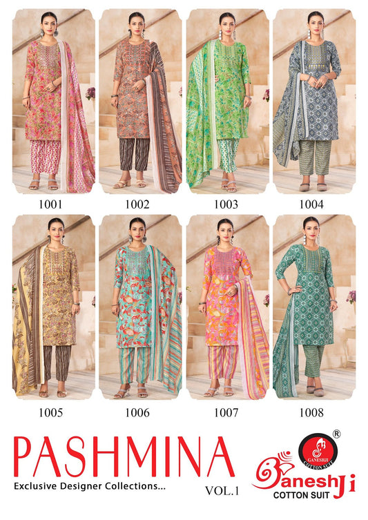 Pashmina Vol 1 Ganeshji Cotton Pant Style Suits Wholesaler Ahmedabad