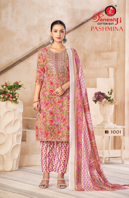 Pashmina Vol 1 Ganeshji Cotton Pant Style Suits Wholesaler Ahmedabad