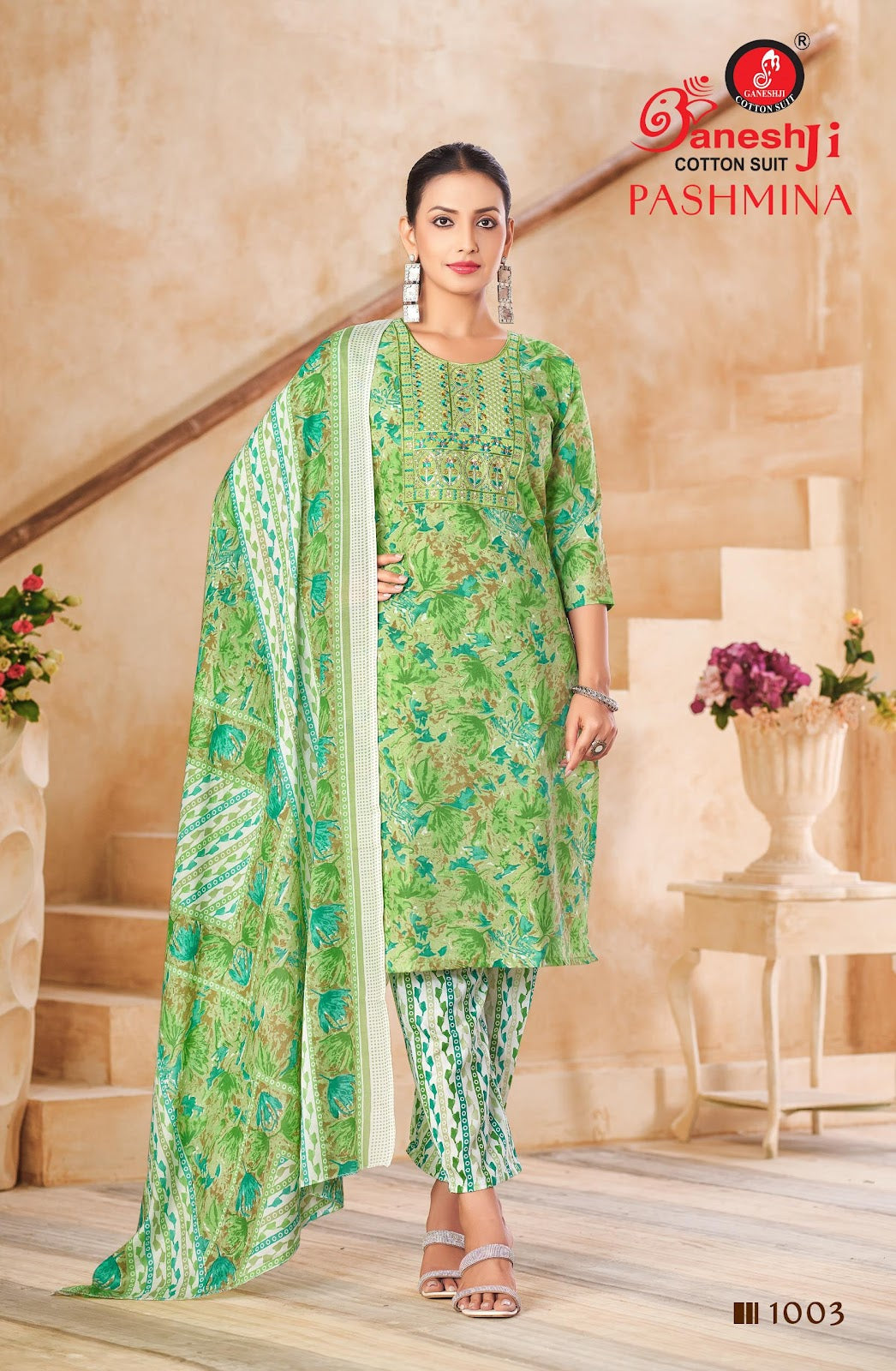 Pashmina Vol 1 Ganeshji Cotton Pant Style Suits Wholesaler Ahmedabad
