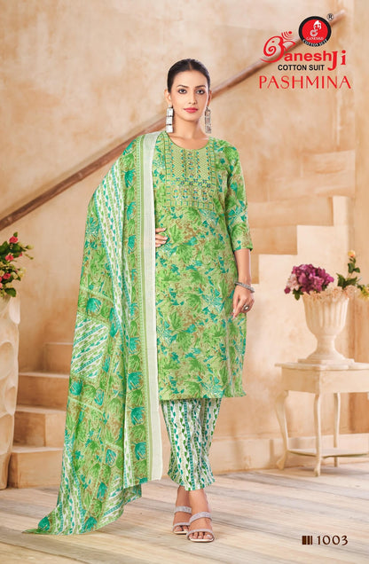 Pashmina Vol 1 Ganeshji Cotton Pant Style Suits Wholesaler Ahmedabad