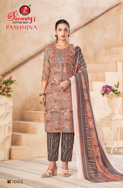 Pashmina Vol 1 Ganeshji Cotton Pant Style Suits Wholesaler Ahmedabad