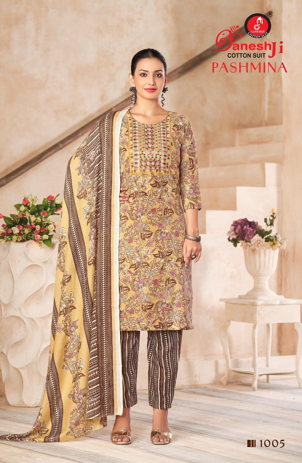 Pashmina Vol 1 Ganeshji Cotton Pant Style Suits Wholesaler Ahmedabad