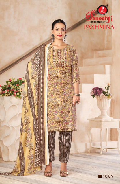 Pashmina Vol 1 Ganeshji Cotton Pant Style Suits Wholesaler Ahmedabad