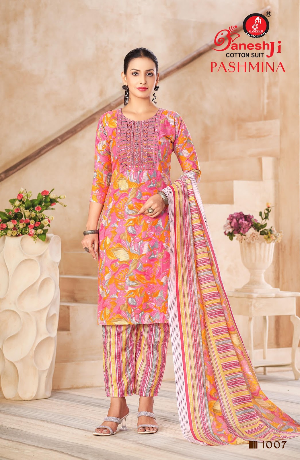 Pashmina Vol 1 Ganeshji Cotton Pant Style Suits Wholesaler Ahmedabad