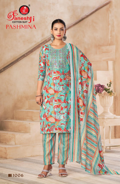 Pashmina Vol 1 Ganeshji Cotton Pant Style Suits Wholesaler Ahmedabad