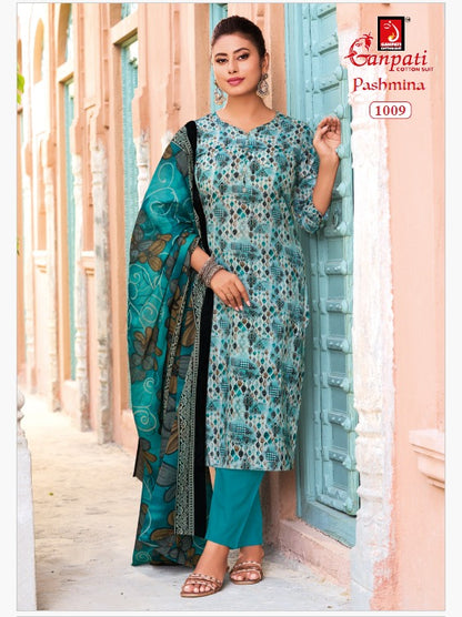 Pashmina Vol 1 Ganpati Cotton Lawn Pant Style Suits Wholesaler Ahmedabad