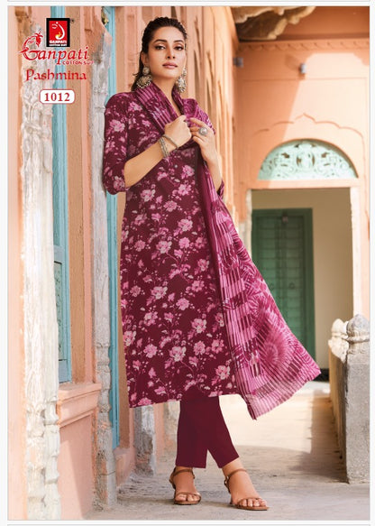 Pashmina Vol 1 Ganpati Cotton Lawn Pant Style Suits Wholesaler Ahmedabad
