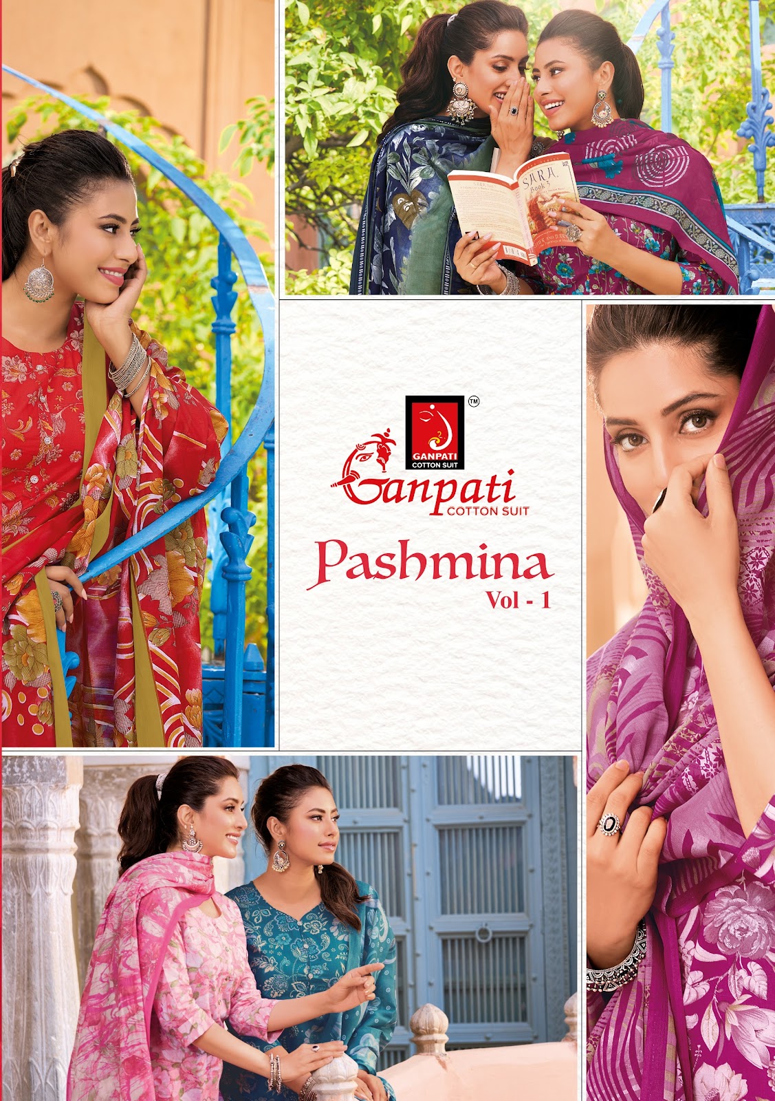 Pashmina Vol 1 Ganpati Cotton Lawn Pant Style Suits Wholesaler Ahmedabad