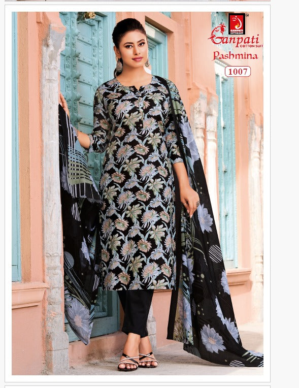 Pashmina Vol 1 Ganpati Cotton Lawn Pant Style Suits Wholesaler Ahmedabad