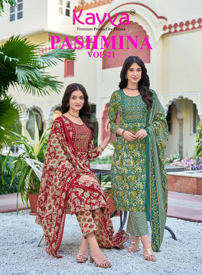Pashmina Vol 21 Kavya Readymade Cotton Pant Suits Wholesale Rate