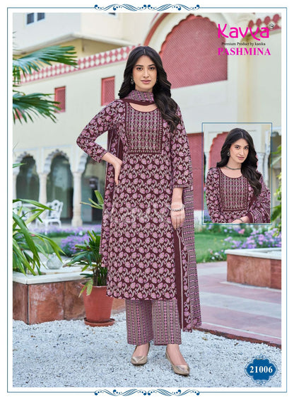 Pashmina Vol 21 Kavya Readymade Cotton Pant Suits Wholesale Rate