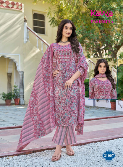 Pashmina Vol 21 Kavya Readymade Cotton Pant Suits Wholesale Rate
