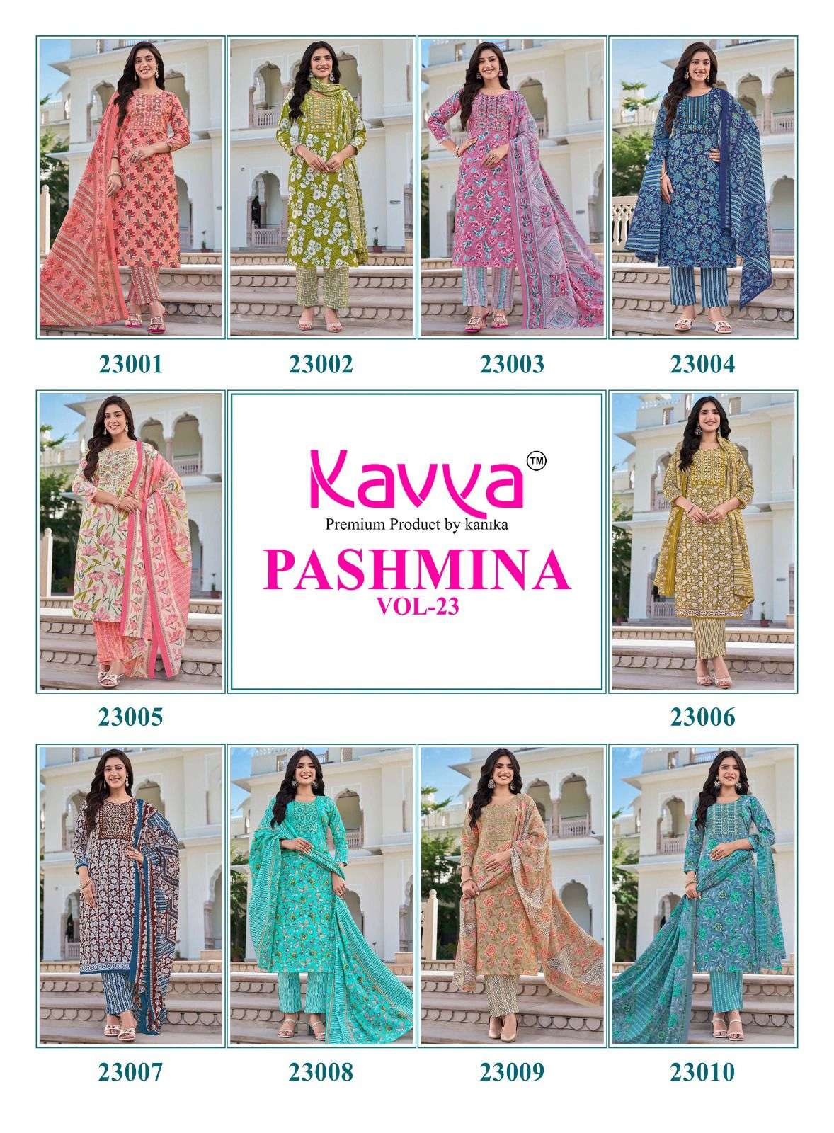 Pashmina Vol 23 Kavya Readymade Cotton Pant Suits Supplier India