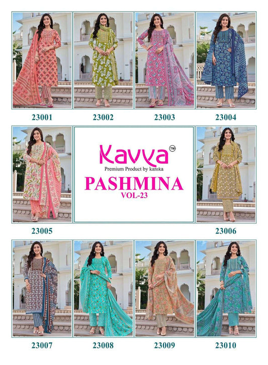 Pashmina Vol 23 Kavya Readymade Cotton Pant Suits Supplier India