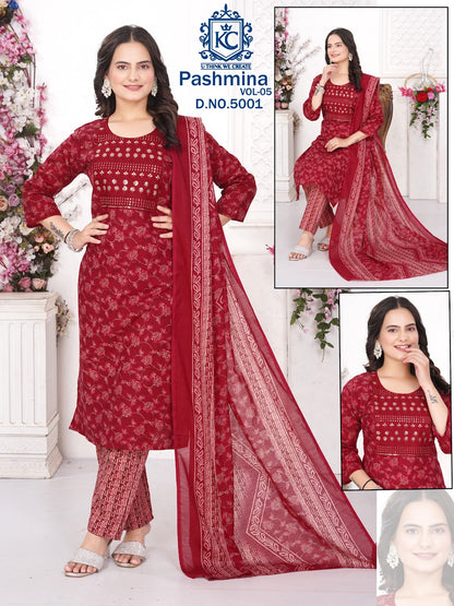 Pashmina Vol 5 Kcf Readymade Cotton Pant Suits Wholesaler Gujarat