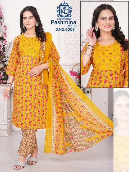 Pashmina Vol 5 Kcf Readymade Cotton Pant Suits Wholesaler Gujarat