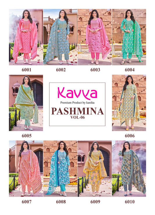 Pashmina Vol 6 Kavya Cotton Readymade Pant Style Suits