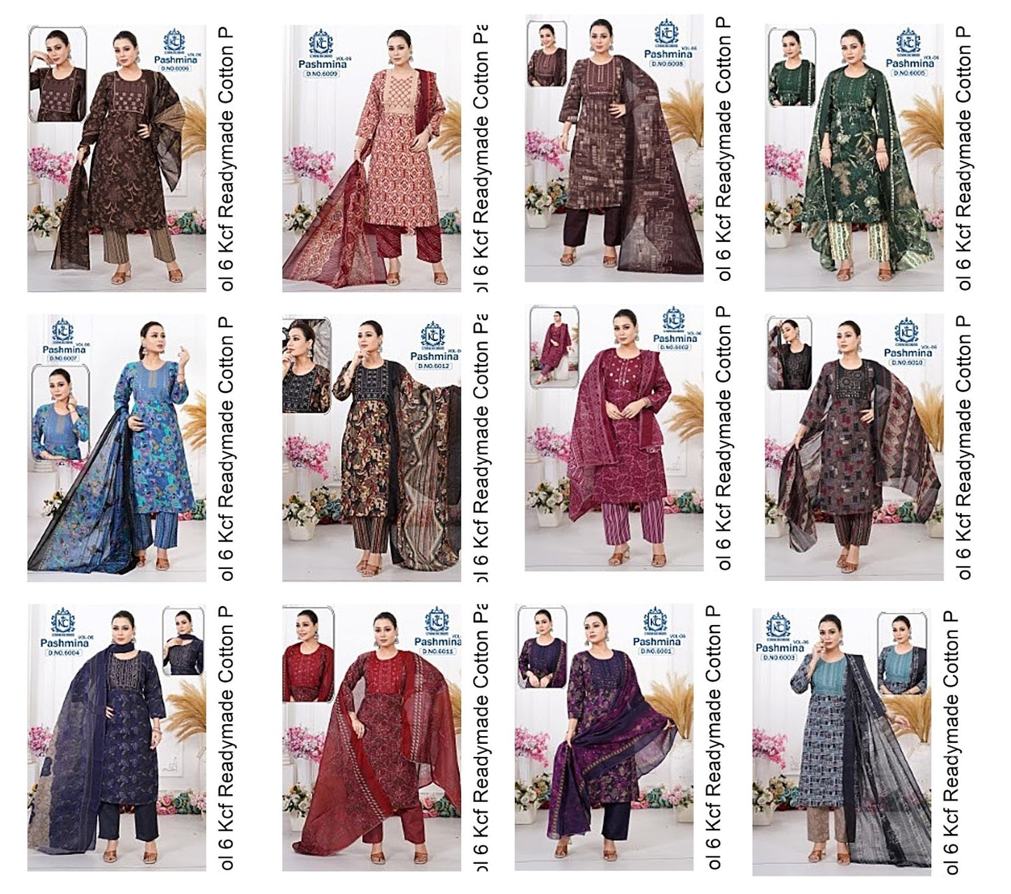 Pashmina Vol 6 Kcf Readymade Cotton Pant Suits Exporter Gujarat