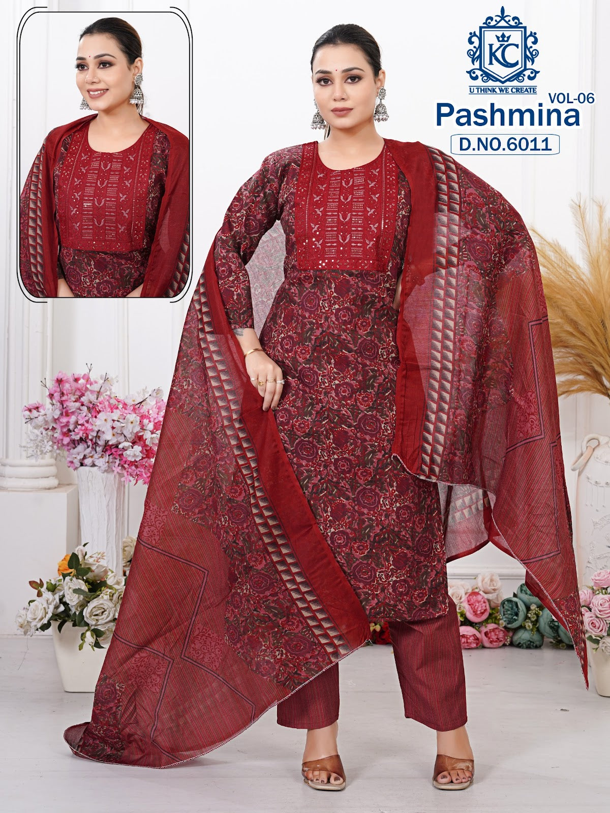Pashmina Vol 6 Kcf Readymade Cotton Pant Suits Exporter Gujarat