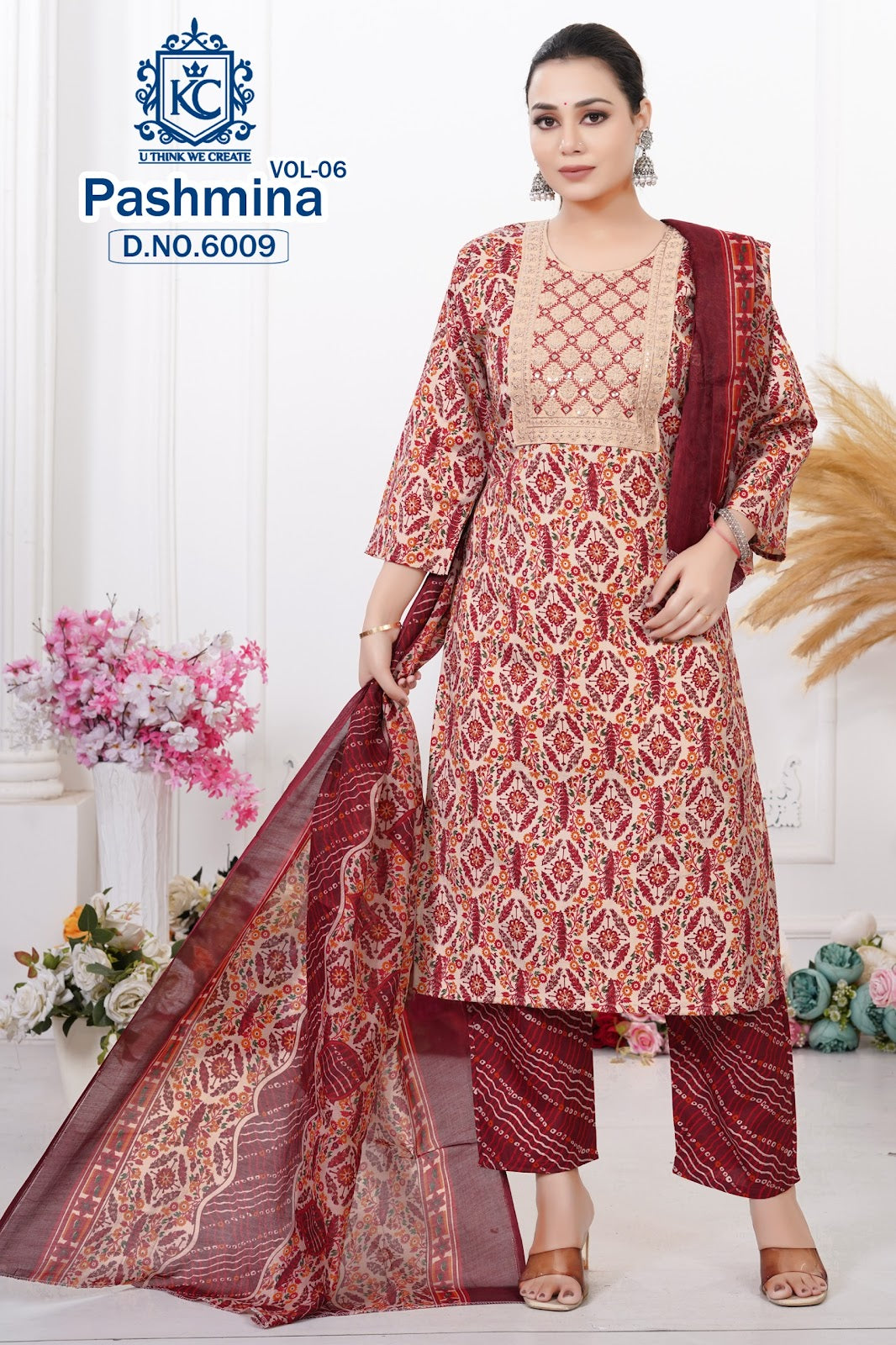 Pashmina Vol 6 Kcf Readymade Cotton Pant Suits Exporter Gujarat