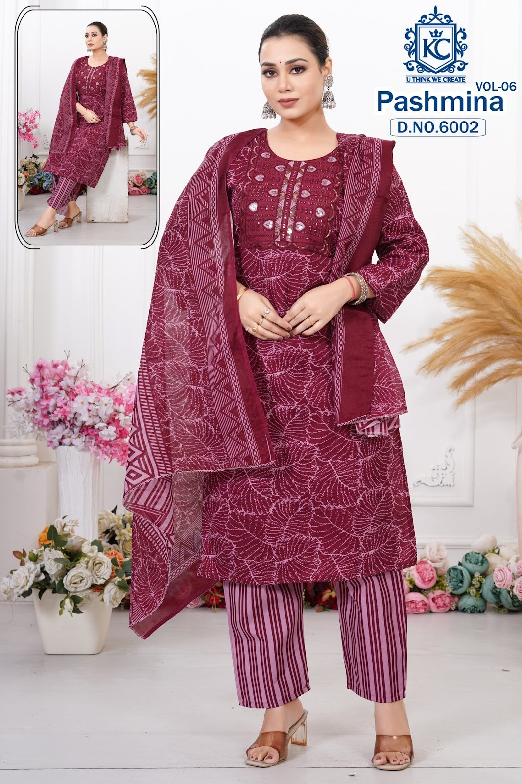 Pashmina Vol 6 Kcf Readymade Cotton Pant Suits Exporter Gujarat