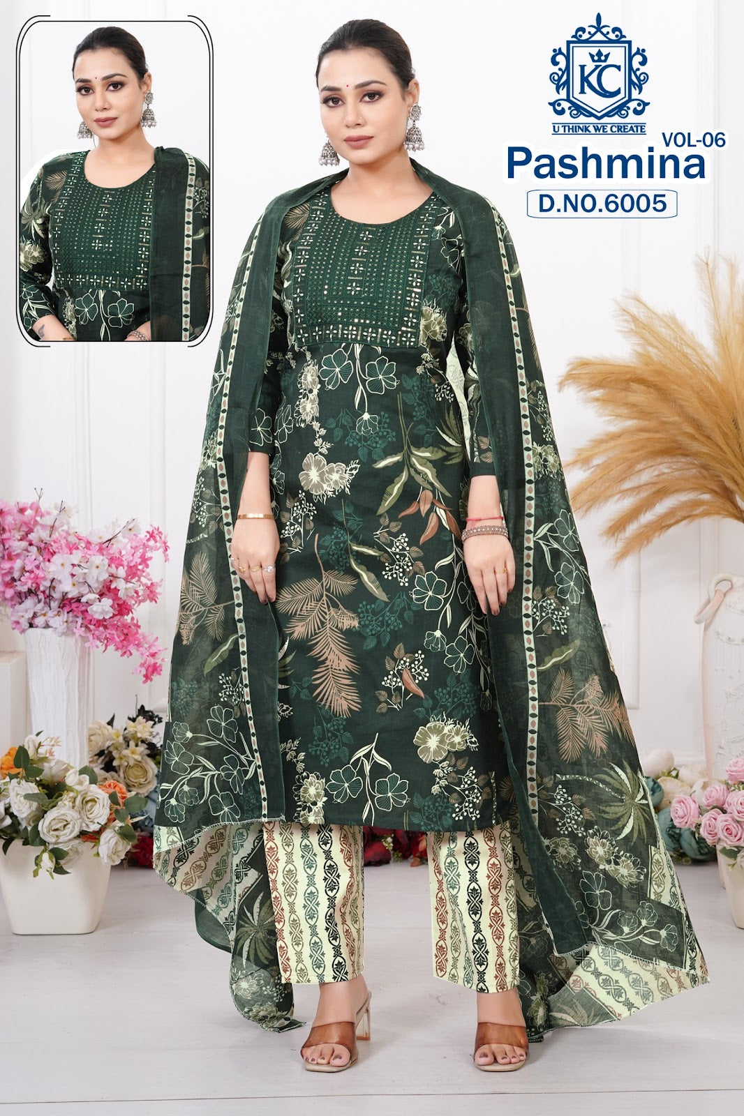 Pashmina Vol 6 Kcf Readymade Cotton Pant Suits Exporter Gujarat