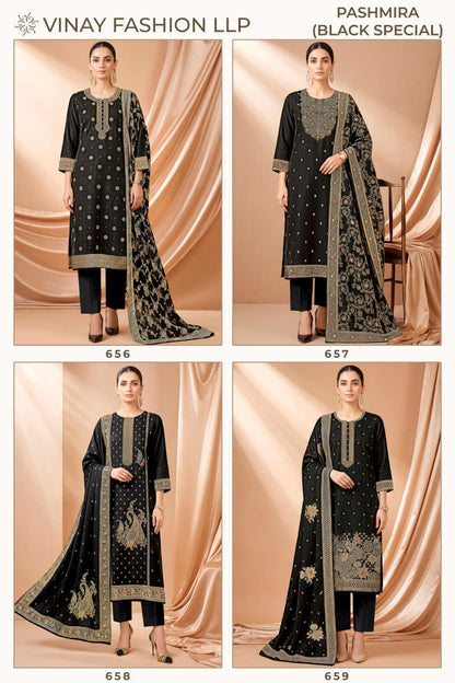 Pashmira Black Special Vinay Fashion Llp Pashmina Suits Manufacturer Gujarat