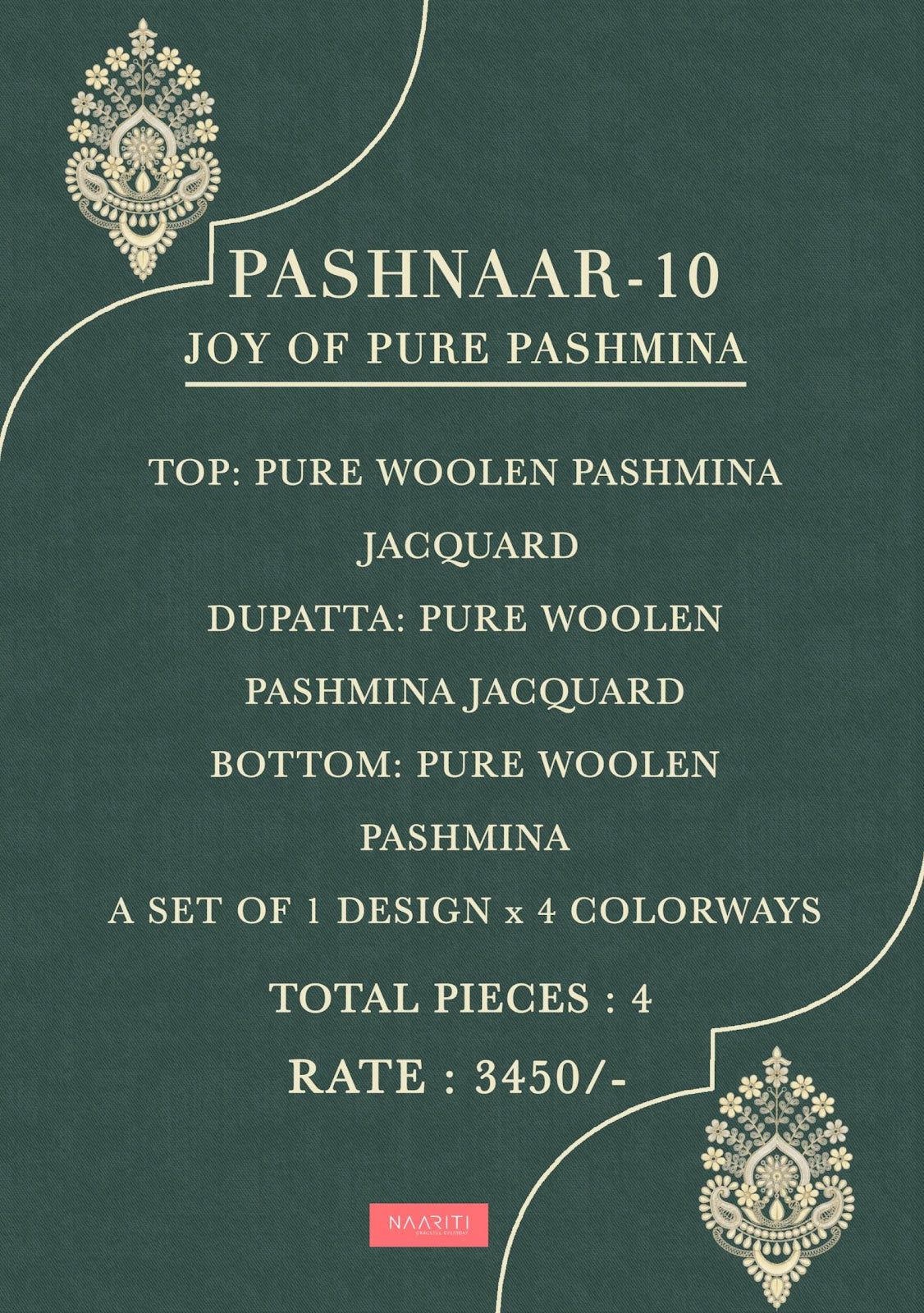 Pashnaar 10 Naariti Woolen Pashmina Suits Wholesale Rate