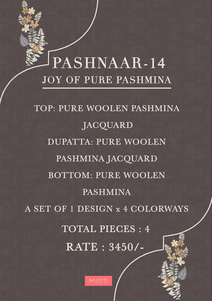 Pashnaar 14 Naariti Pure Woolen Pashmina Suits Exporter India