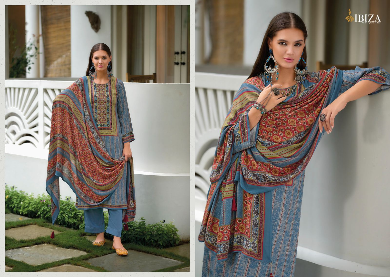 Pashtush Ibiza Viscose Pashmina Suits Wholesale