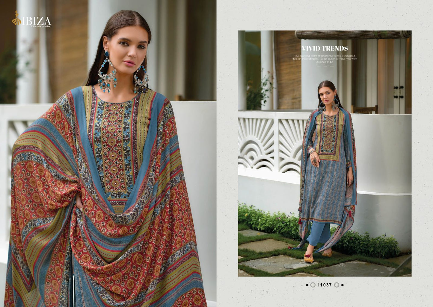 Pashtush Ibiza Viscose Pashmina Suits Wholesale