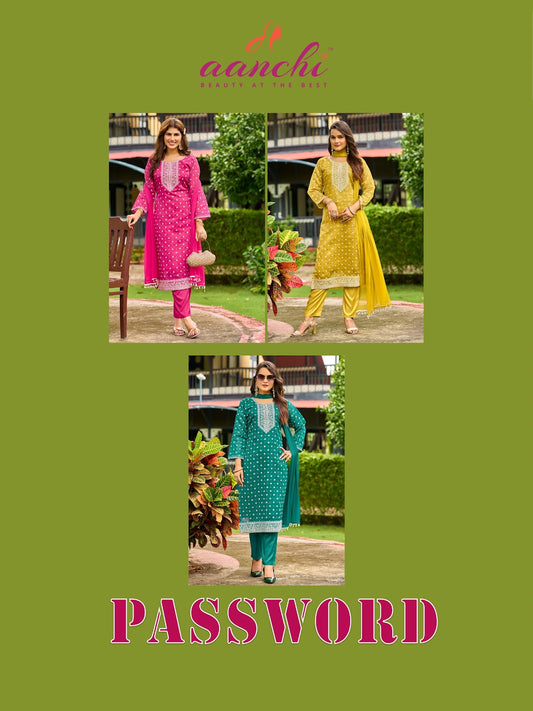 Password Aanchi Readymade Pant Style Suits Wholesale Price