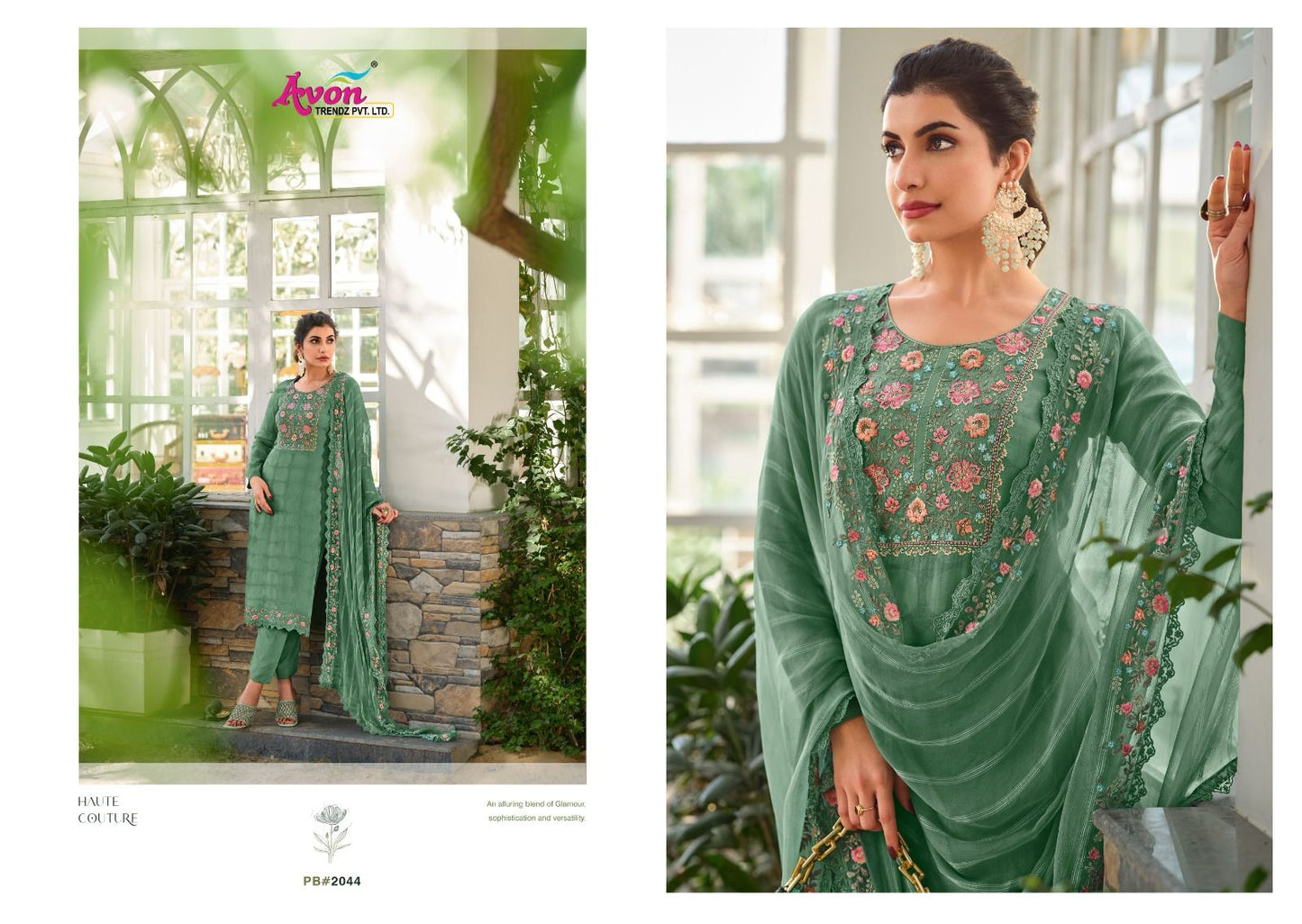 Pastel Breeze Avon Trendz Organza Pant Style Suits Exporter Ahmedabad