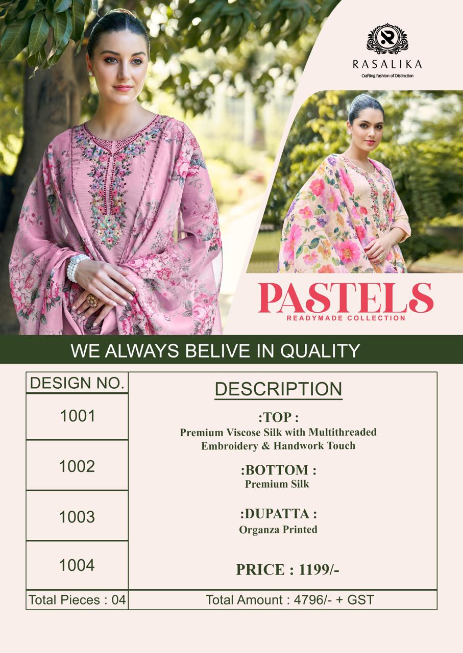 Pastels Rasalika Premium Viscose Readymade Pant Style Suits Manufacturer India