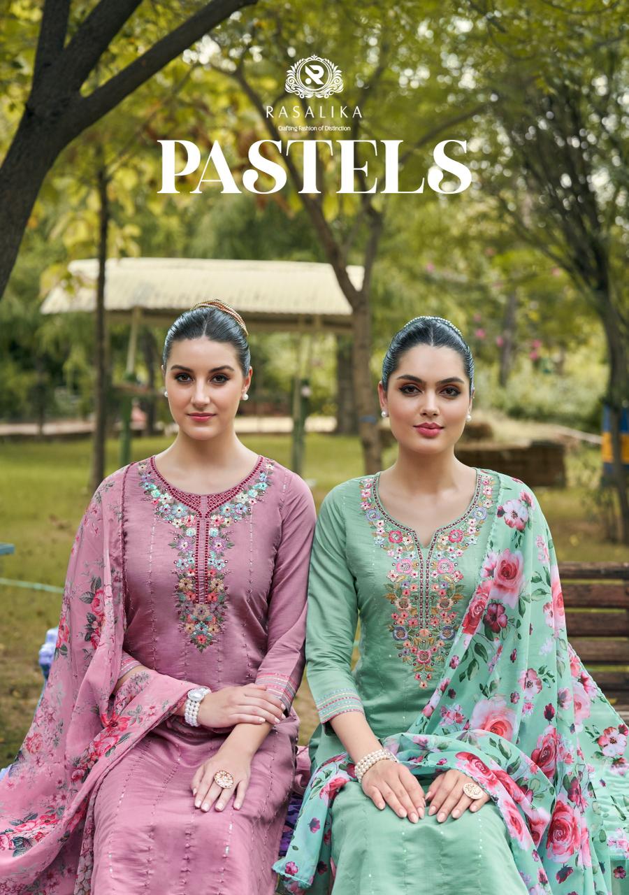 Pastels Rasalika Premium Viscose Readymade Pant Style Suits Manufacturer India