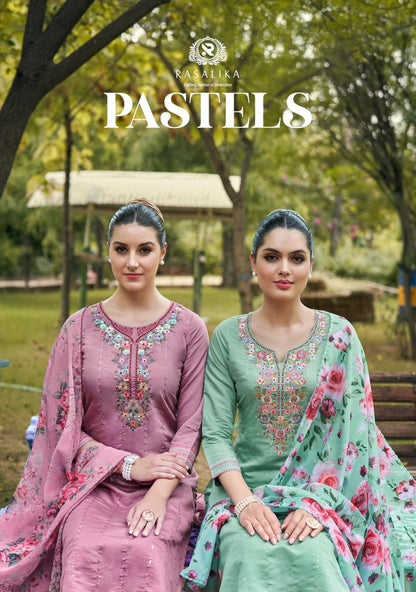Pastels Rasalika Premium Viscose Readymade Pant Style Suits Manufacturer India