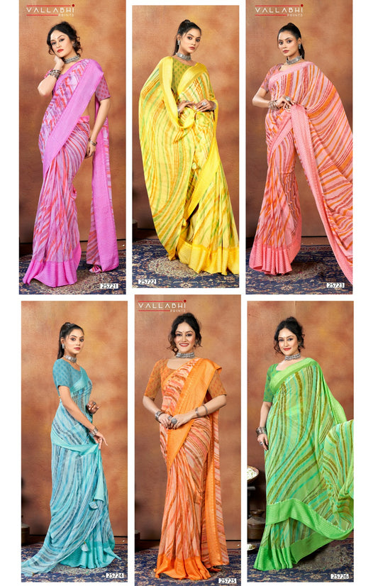 Patang Vol 7 Vallabhi Prints Georgette Sarees Wholesale