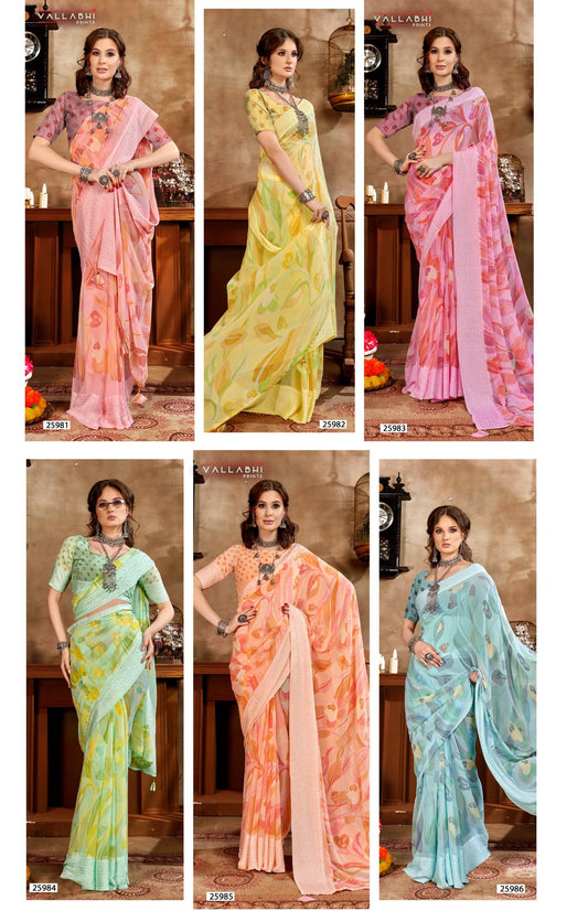 Patang Vol 8 Vallabhi Prints Georgette Sarees Manufacturer