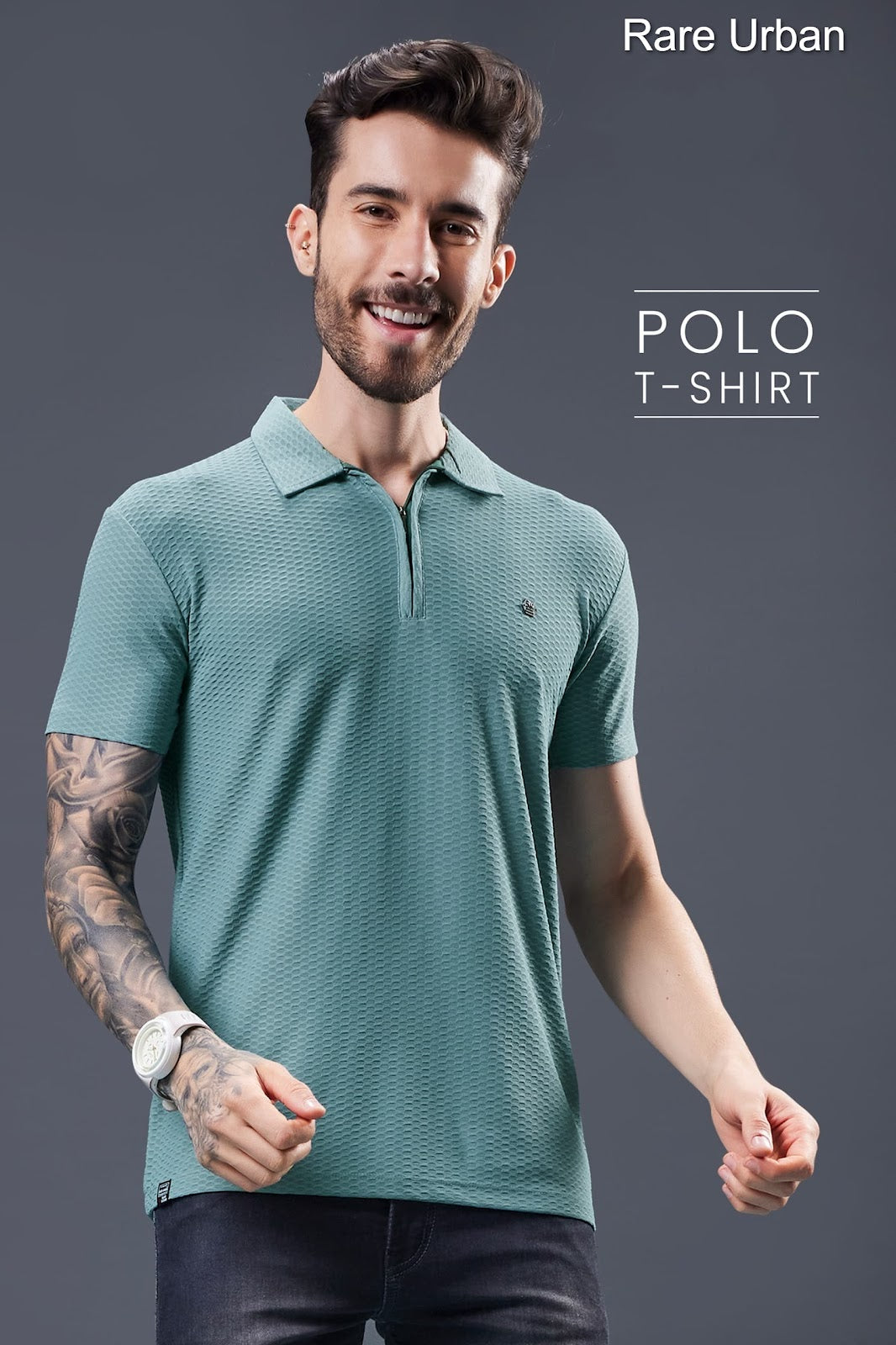Patch Vol 5872 Rare Urban Jacquard Knit Mens Tshirts Supplier India